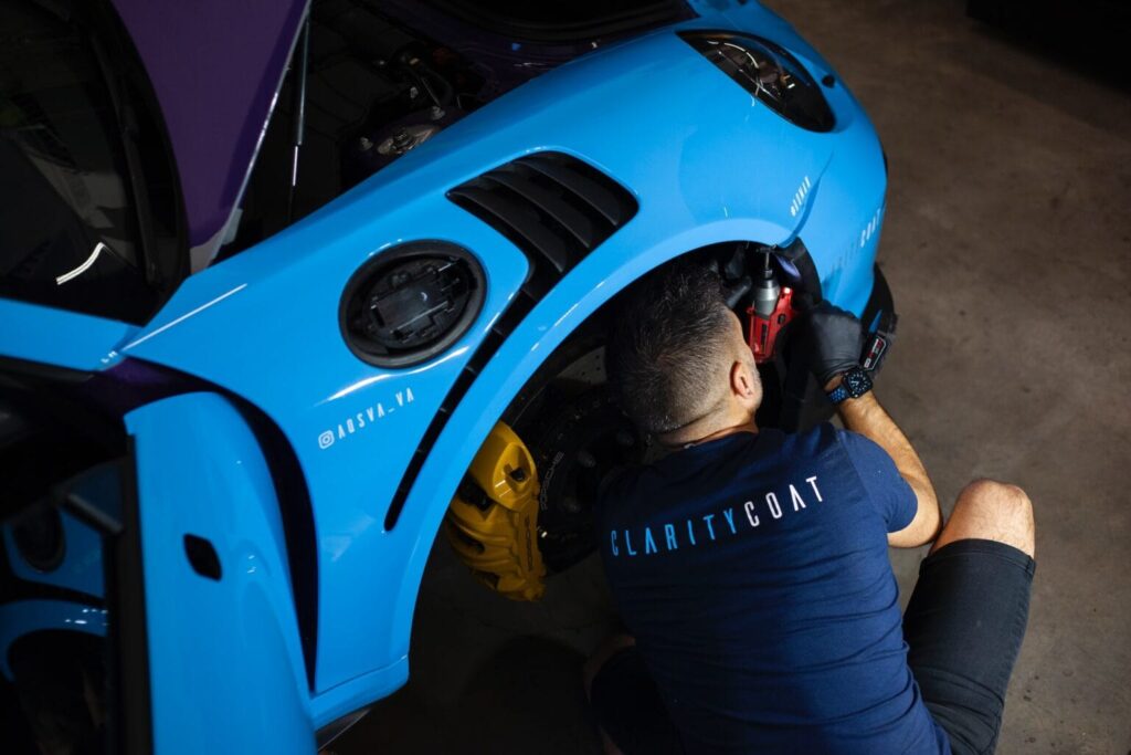 blue car repair